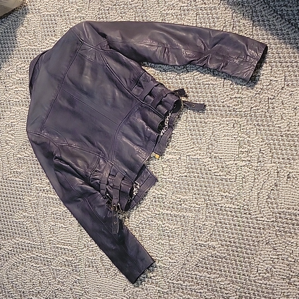 Black Rivet Leather Jacket - Picture 4 of 4